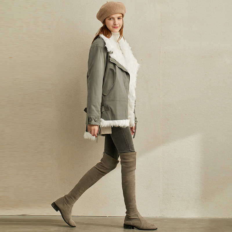 Wool Fur Coat Winter Women Lapel Zipper Solid Female Thick Jackets 11920269 210527