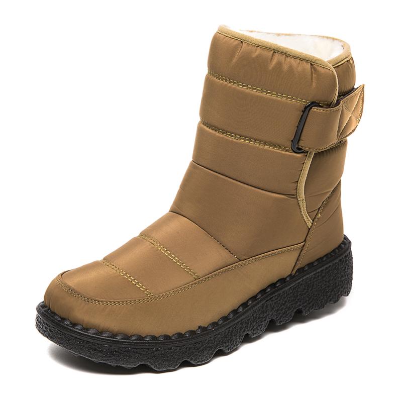Boots 2021 Winter High-top Plush Water Proof Hook Loop Plus Velvet Women Shoes Long Tube Outdoor Snow