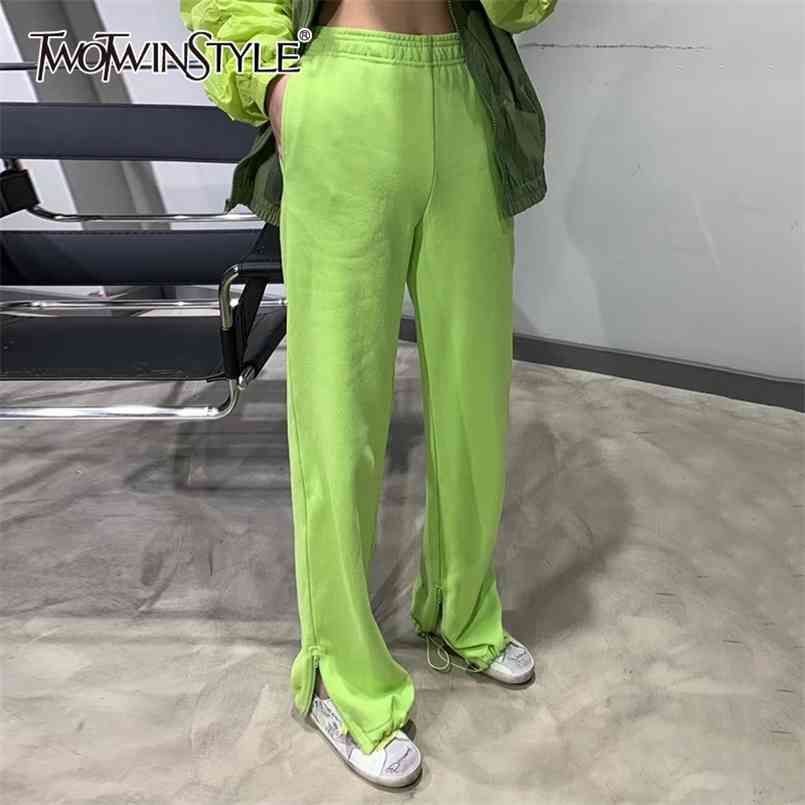 Casual Bottom Split Pants For Women High Waist Straight Minimalist Trouser Female Fashion Clothing Style 210521, Green
Casual Bottom Split Pants For Women High Waist Straight Minimalist Trouser Female Fashion Clothing Style 210521, Green