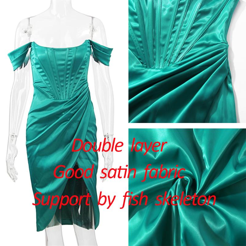 Casual Dresses High Quality Satin Bodycon Dress Women Party 2021 Arrivals Midi House Of Cb Celebrity Evening Club