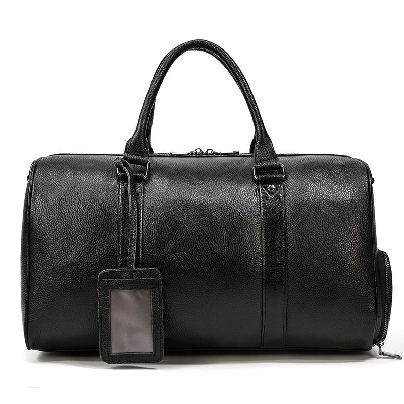 Duffel Bags Men's Leather Travel Bag Litchi Grain Retro Handbag Large Capacity Single Shoulder Messenger With Shoe Position, Black
Duffel Bags Men's Leather Travel Bag Litchi Grain Retro Handbag Large Capacity Single Shoulder Messenger With Shoe Position, Black