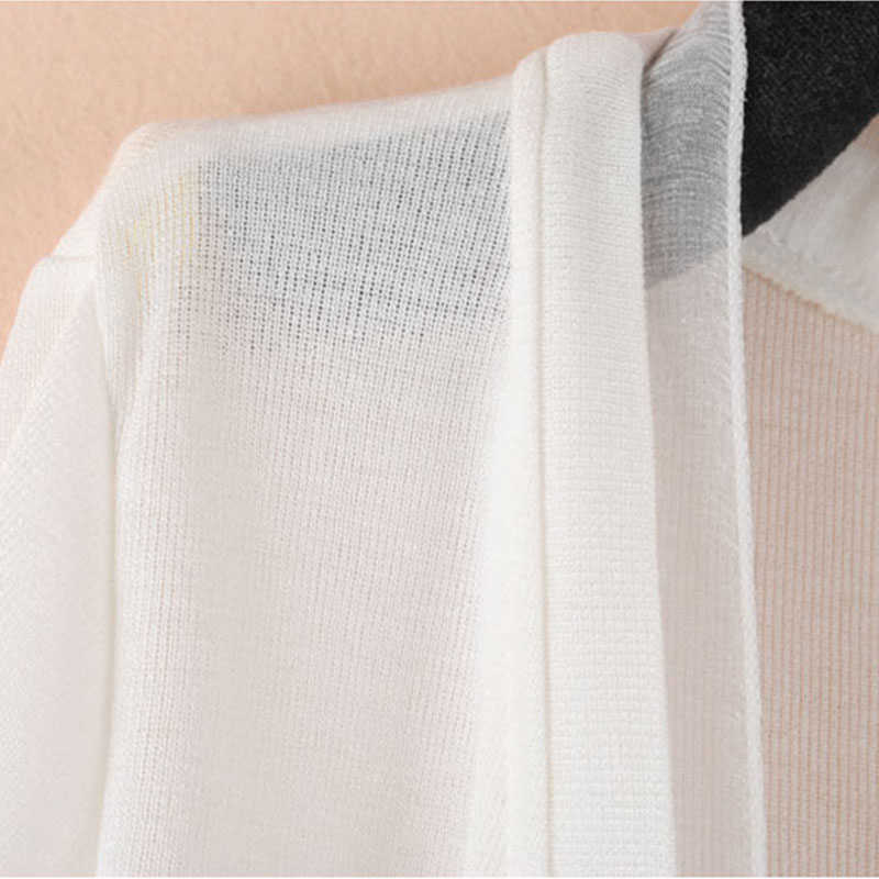 Plus Size Knitting Cardigan Women Fashion Loose Long Sleeve Thin Summer Sun Protection Clothing Ladies Tops XL-5XL Z401 211007