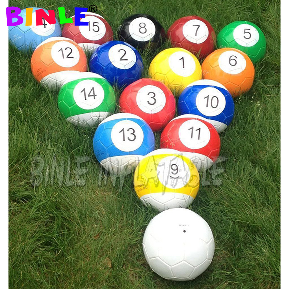 Blue And Green Giant Inflatable Snooker Soccer Human Pool Table With 16 Balls For Sale Funny Outdoor Or Indoor Football Games