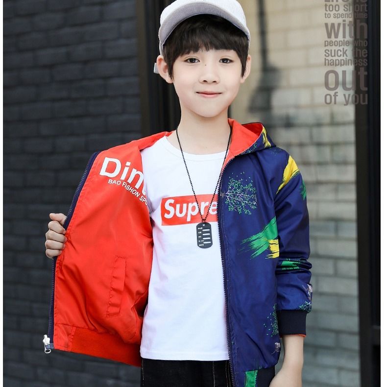 ins boys jackets spring autumn and winter baby boys 4-13 years old hooded printed letters worn on both sides windbreaker, Blue;gray
ins boys jackets spring autumn and winter baby boys 4-13 years old hooded printed letters worn on both sides windbreaker, Blue;gray