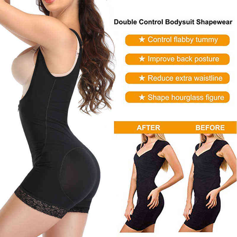 Fajas Reductoras Latex Body Shaper Levanta Cola Post Parto Surgery Girdle Slimming Underbust Corset Butt Lifter Waistrainer US 211112
