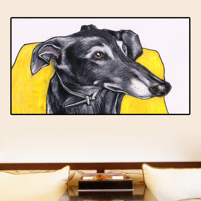 Large Size Animal Oil Paintings Greyhound Wall Pictures For Living Room Canvas Painting Art Prints Posters Home Decor Unframed