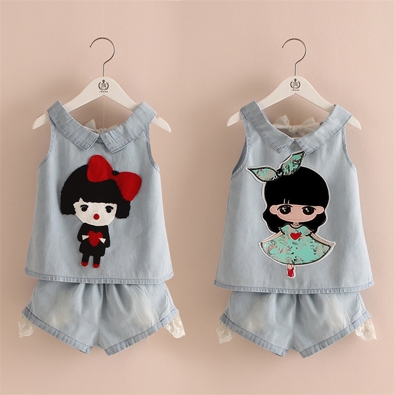 Girls Clothes Summer Casual 2-10T Years Old Kids Embroidery Cartoon Girl T Shirt+Shorts 2 Piece Lace Denim Blue Suit Set 210701
Girls Clothes Summer Casual 2-10T Years Old Kids Embroidery Cartoon Girl T Shirt+Shorts 2 Piece Lace Denim Blue Suit Set 210701