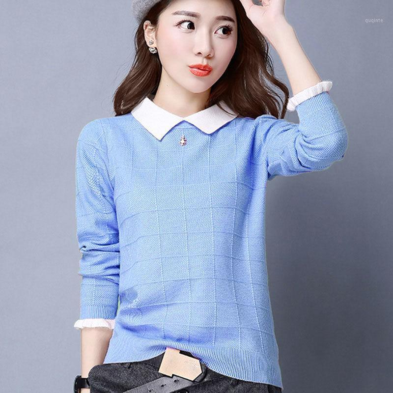 Women' Sweaters Spring Autumn Style Women Knitted Pullover Sweater Lady Casual Long Sleeve Turn-down Collar Outwear Shirts ZZ0903, Blue
Women' Sweaters Spring Autumn Style Women Knitted Pullover Sweater Lady Casual Long Sleeve Turn-down Collar Outwear Shirts ZZ0903, Blue