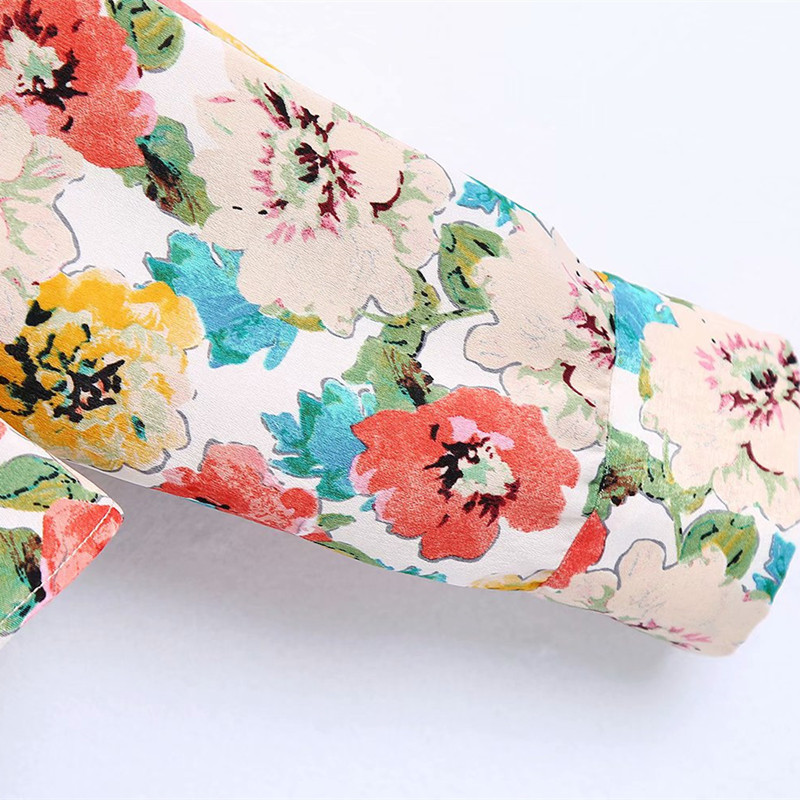 Oversize Women Lapel Single Breasted Blouse Spring-autumn Fashion Ladies Casual Female Shirt Floral Print Top 210515