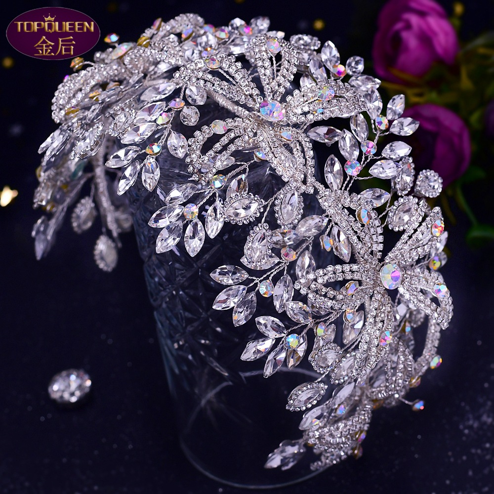 Illusion Diamond Tiara Baroque Beautiful Crown Bride Ladies Jewelry Diamond Crowns Bride Wedding Crown Accessories European Style Retro Palace Crown