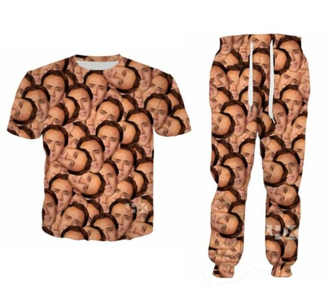 Wholesale--2022 Actor Nicholas Cage 3D All Over Print Tracksuits T-Shirt+joggers pants Suit Women Men @04, Multi
Wholesale--2022 Actor Nicholas Cage 3D All Over Print Tracksuits T-Shirt+joggers pants Suit Women Men @04, Multi