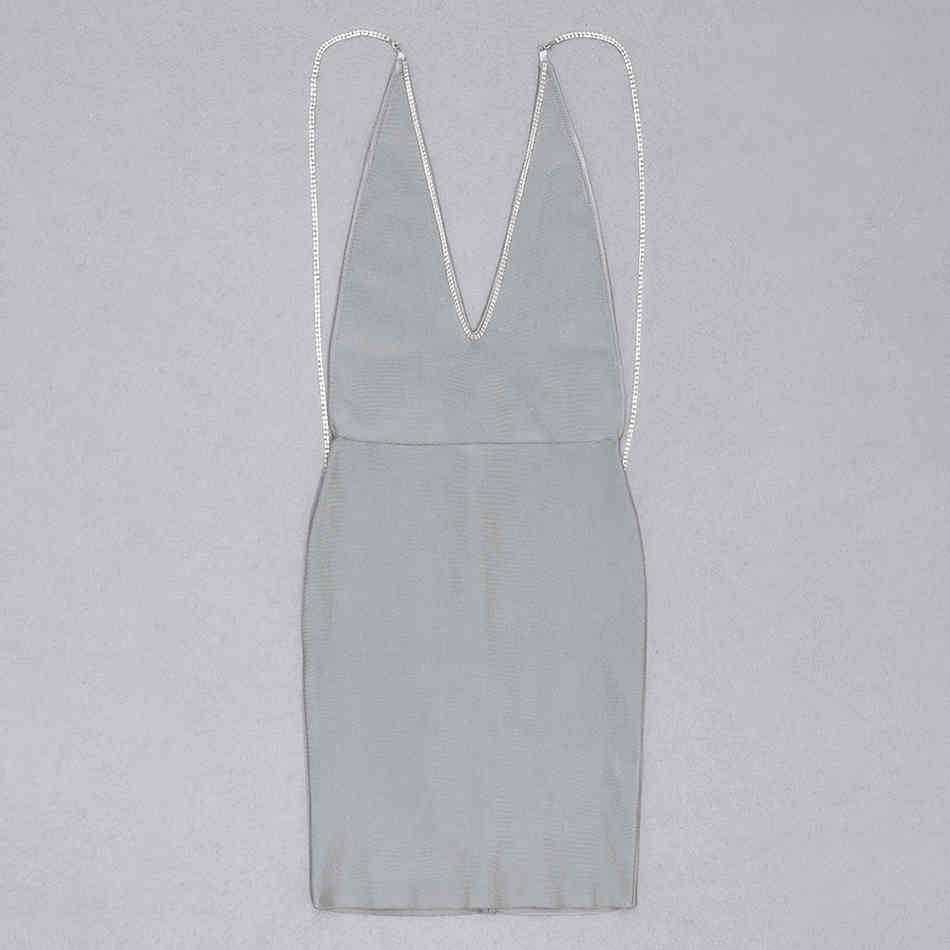 Free Sexy Halter Bandage Dresses V-neck Diamond Chain Bodycon Mini Dress Women's Club Party Vestidos 210524