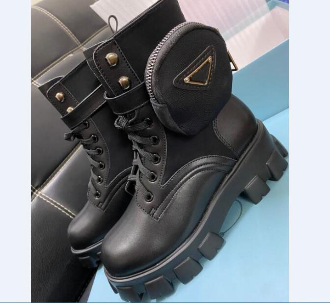 Ladies thick-soled short boots fashion designer brand women's Motorcycle boots autumn and winter high quality knight boots triangle logo with bag, Black
Ladies thick-soled short boots fashion designer brand women's Motorcycle boots autumn and winter high quality knight boots triangle logo with bag, Black