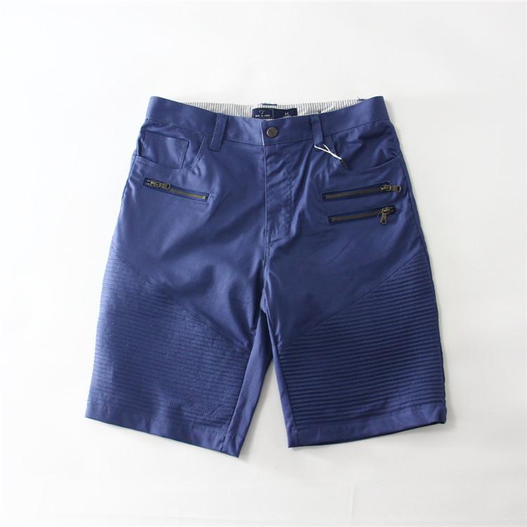 Summer Cotton Men Cargo Shorts Twill Chino Boardshort Bottom Classic Zip Ragged Men's