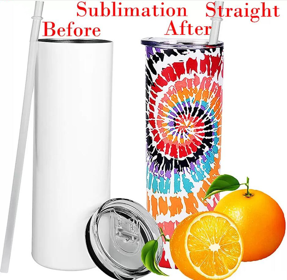 20oz DIY Sublimation Blank Tumblers With Plastic Straw 304 Straight Stainless steel Rubber Coaster And Outdoor Double Wall Thermos Cups
20oz DIY Sublimation Blank Tumblers With Plastic Straw 304 Straight Stainless steel Rubber Coaster And Outdoor Double Wall Thermos Cups