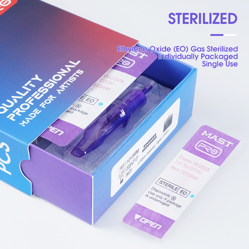 Mast Pro 1RL Sterilized Tattoo Cartridge Needles Supply Permanent Makeup Round Liner 0.35mm/0.30mm 220214