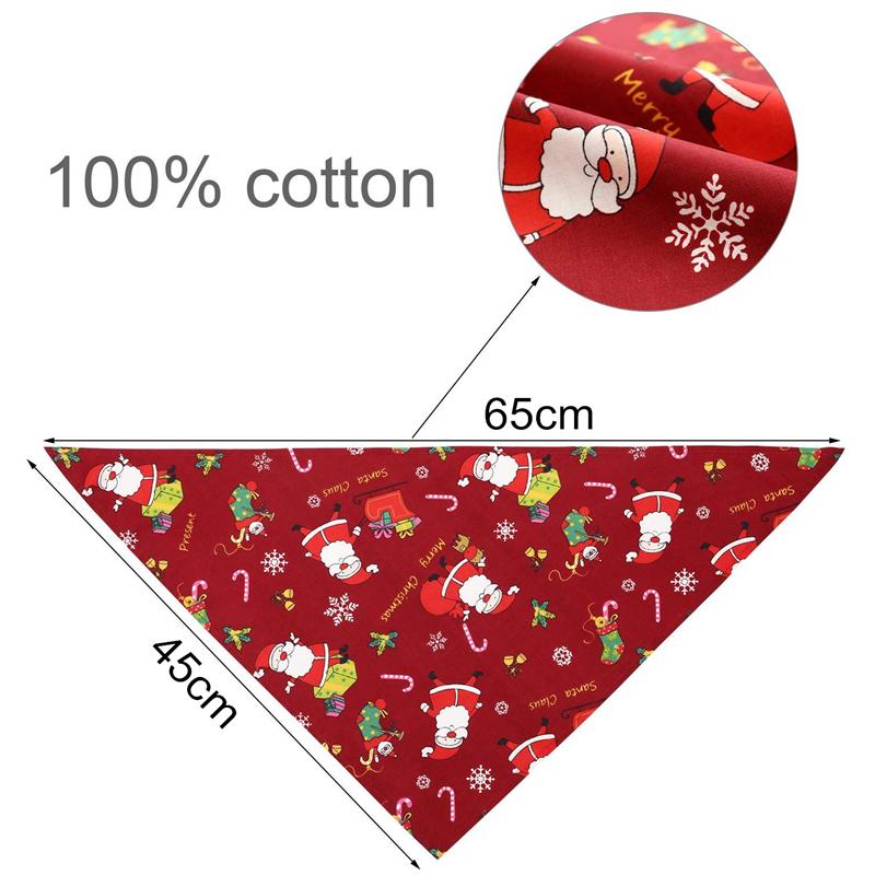 Dog Collars & Leashes Christmas Pet Collar Costume Scarf Bandana Santa Claus Printed Neck Bandage Bibs Dressing Accessories