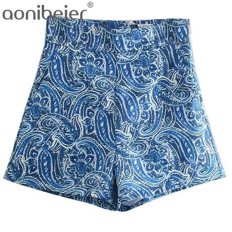 Temperament Vintage Paisley Print Women Shorts High Waist Female Summer Side Zip Straight Pockets Blue Bottoms 210604
Temperament Vintage Paisley Print Women Shorts High Waist Female Summer Side Zip Straight Pockets Blue Bottoms 210604