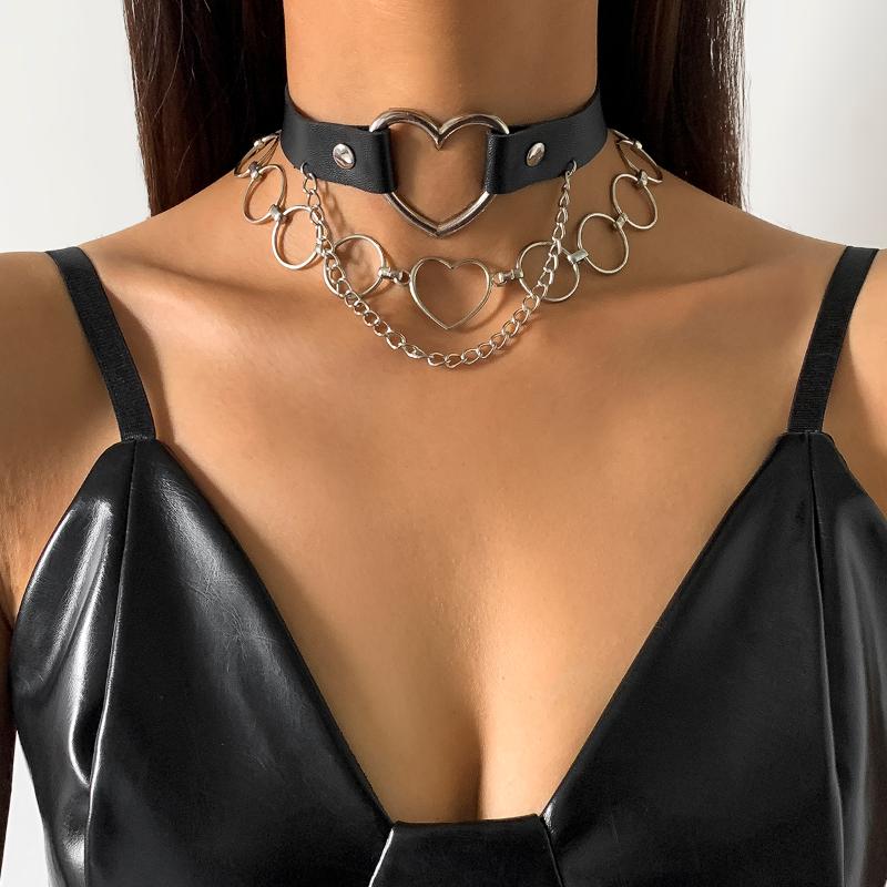 Chokers Stylish Female Necklace Cool Punk Style Pu Necklet Statement Women's Heart Tassel Chain Skull Gothic
Chokers Stylish Female Necklace Cool Punk Style Pu Necklet Statement Women's Heart Tassel Chain Skull Gothic