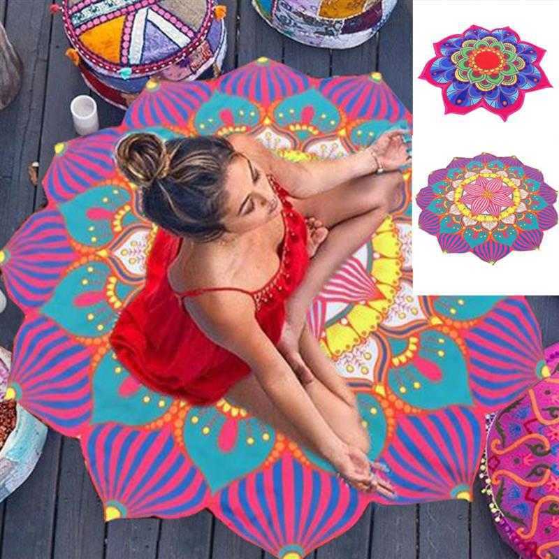 Round And Mandala Flower Shape Color Fashion 150CM Summer Comfortable Soft Beach Towel Indian Lotus Yoga Mat Tassel Tapestry Home Textile
Round And Mandala Flower Shape Color Fashion 150CM Summer Comfortable Soft Beach Towel Indian Lotus Yoga Mat Tassel Tapestry Home Textile