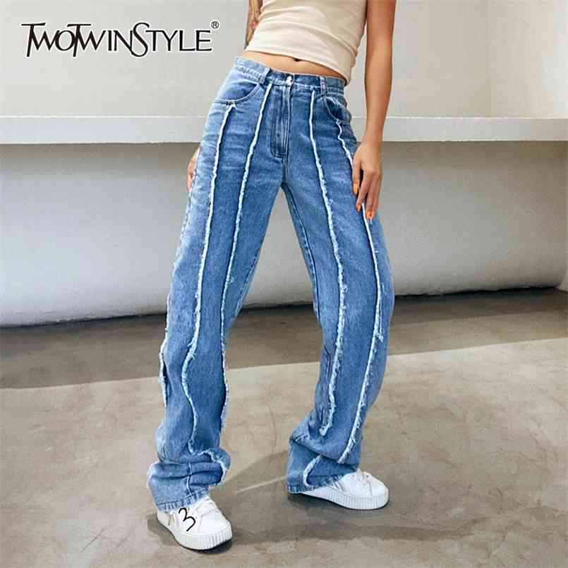 Casual Blue Denim Trousers For Women High Waist Patchwork Tassel Straight Pants Female Spring Fashion Clothing 210521
Casual Blue Denim Trousers For Women High Waist Patchwork Tassel Straight Pants Female Spring Fashion Clothing 210521
