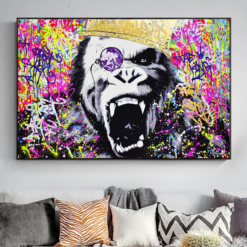 Kids Crazy Monkey Graffiti Wall Art Canvas Prints Abstract Animals Pop Art Paintings Wall Decor Pictures For Room
Kids Crazy Monkey Graffiti Wall Art Canvas Prints Abstract Animals Pop Art Paintings Wall Decor Pictures For Room