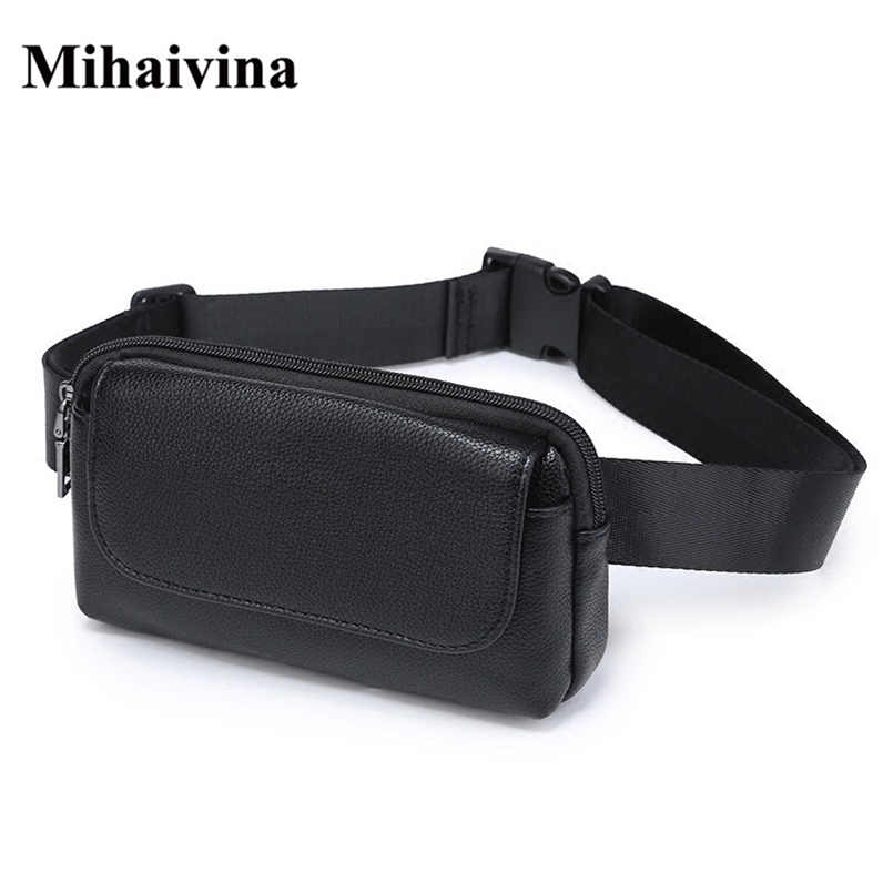 Wholesale Fashion Women Waist Bag Black Ladies PU Leather Belt Travel Packs Pouch Phone Small bags Mihaivina 211006