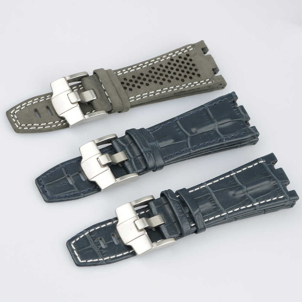 Carlywet 28mm Real Leather Thick Wrist Watch Band Strap Belt with Brushed Buckle for Ap Audemars Piguet 42mm Royal Oak Offshore H0915, Silver
Carlywet 28mm Real Leather Thick Wrist Watch Band Strap Belt with Brushed Buckle for Ap Audemars Piguet 42mm Royal Oak Offshore H0915, Silver