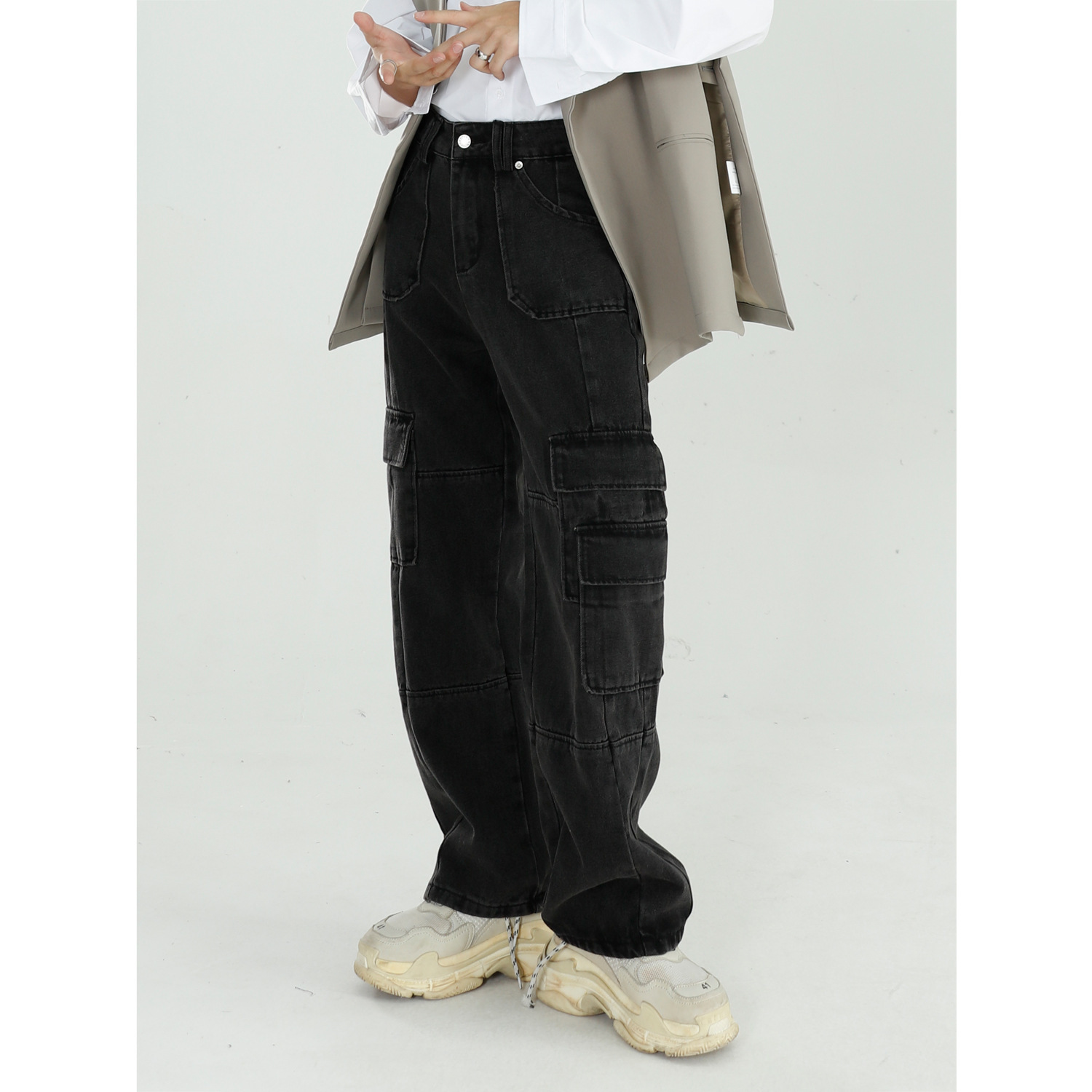 Male Women Couple Streetwear Hip Hop Black Jean Denim Pants Men Multiple Pockets Vintage Casual Straight Cargo Jeans Trousers
Male Women Couple Streetwear Hip Hop Black Jean Denim Pants Men Multiple Pockets Vintage Casual Straight Cargo Jeans Trousers