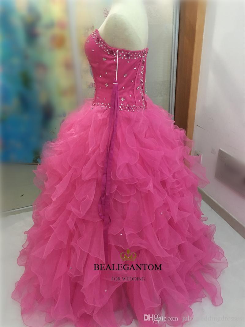 Quinceanera Dresses Ball Gowns With Organza Tiered Ruffles Beading Sweet 15 16 Dress Prom Party Stock