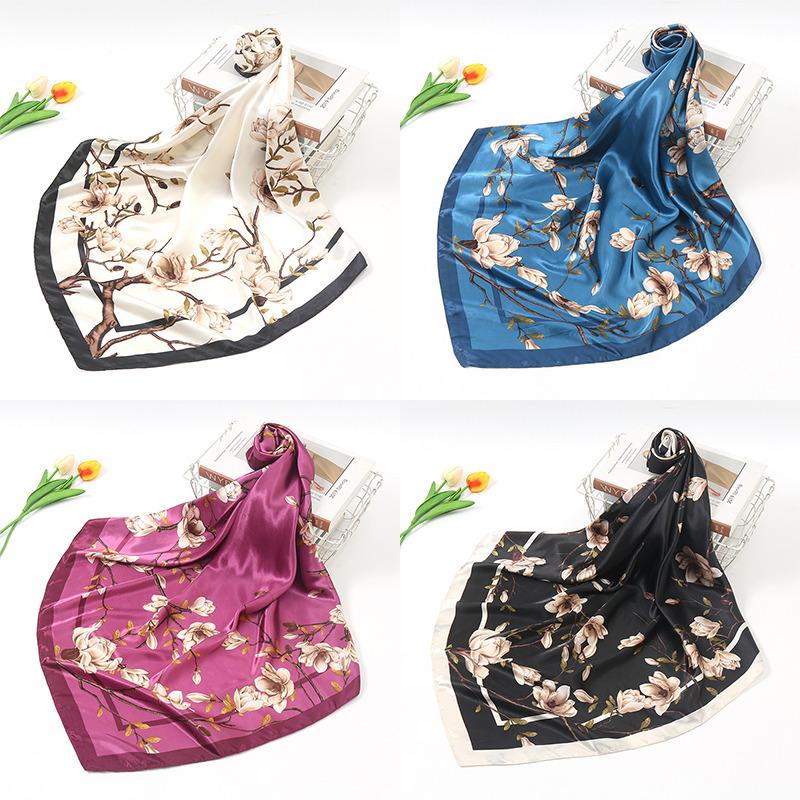 Scarves 2021 Women's Imitation Silk Soft Scarf 90*90cm Large Square Magnolia Flower Printed With Hand Gift Wraps
Scarves 2021 Women's Imitation Silk Soft Scarf 90*90cm Large Square Magnolia Flower Printed With Hand Gift Wraps