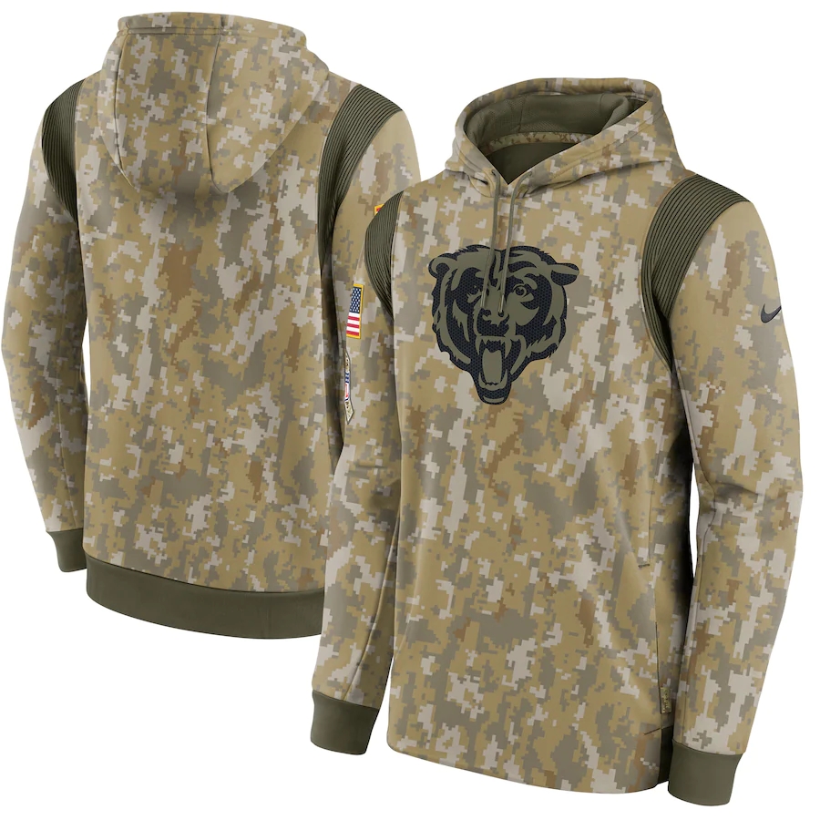 ChicagoBearsMEN 2021 Salute To Service Therma Performance Pullover Hoodie - Camo, Black
ChicagoBearsMEN 2021 Salute To Service Therma Performance Pullover Hoodie - Camo, Black