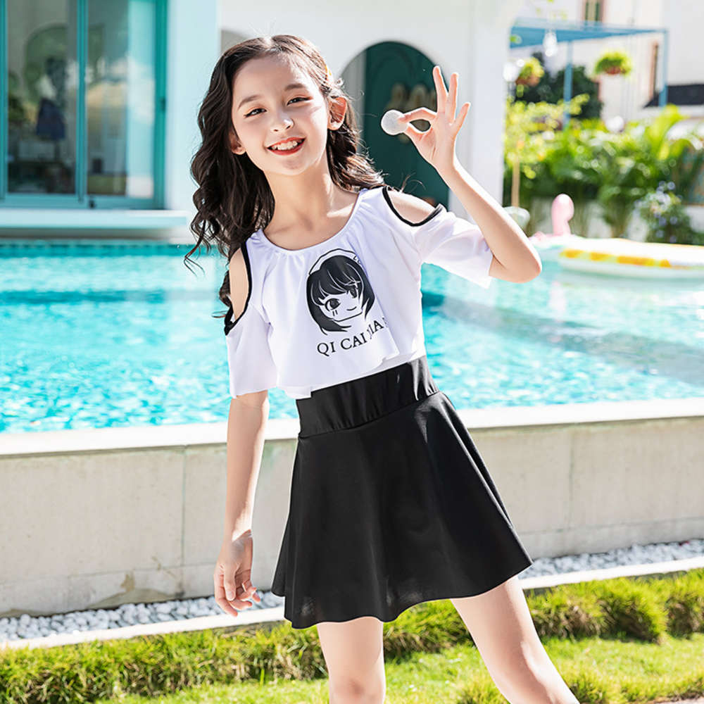 Children's suit sunscreen lovely one piece girls' cartoon printed Ruffle Korean children's swimsuit, Black
Children's suit sunscreen lovely one piece girls' cartoon printed Ruffle Korean children's swimsuit, Black