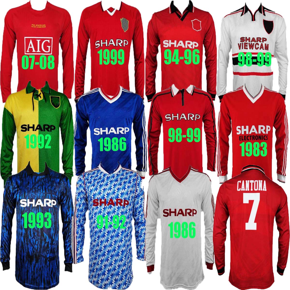 1983 Manchester Retro Soccer jersey Long sleeve 06 2007 MAN 08 94 98 99 86 88 1990 2002 United v.NISTELROOY GIGGS Beckham RONALDO CANTONA home away Solskjaer shirts, Multi
1983 Manchester Retro Soccer jersey Long sleeve 06 2007 MAN 08 94 98 99 86 88 1990 2002 United v.NISTELROOY GIGGS Beckham RONALDO CANTONA home away Solskjaer shirts, Multi