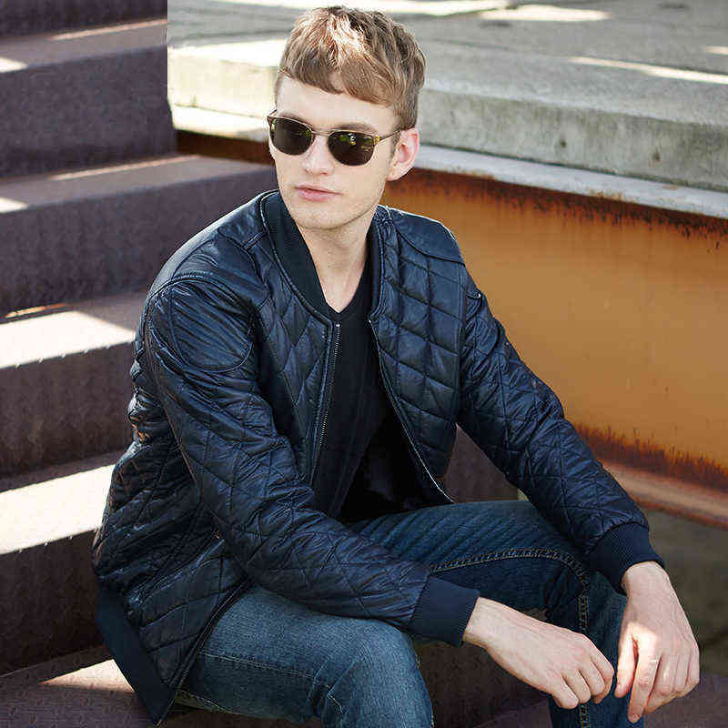 leather jacket men biker autumn and winter casual fashion quilted embroidered plaid baseball collar washed pu leather jacket 211119