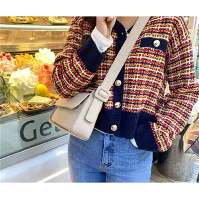 Autumn Korean Knitted Women Cardigans Sweaters Long Sleeve V-neck Single-breasted Vintage Elegant Fashion Tops 210514