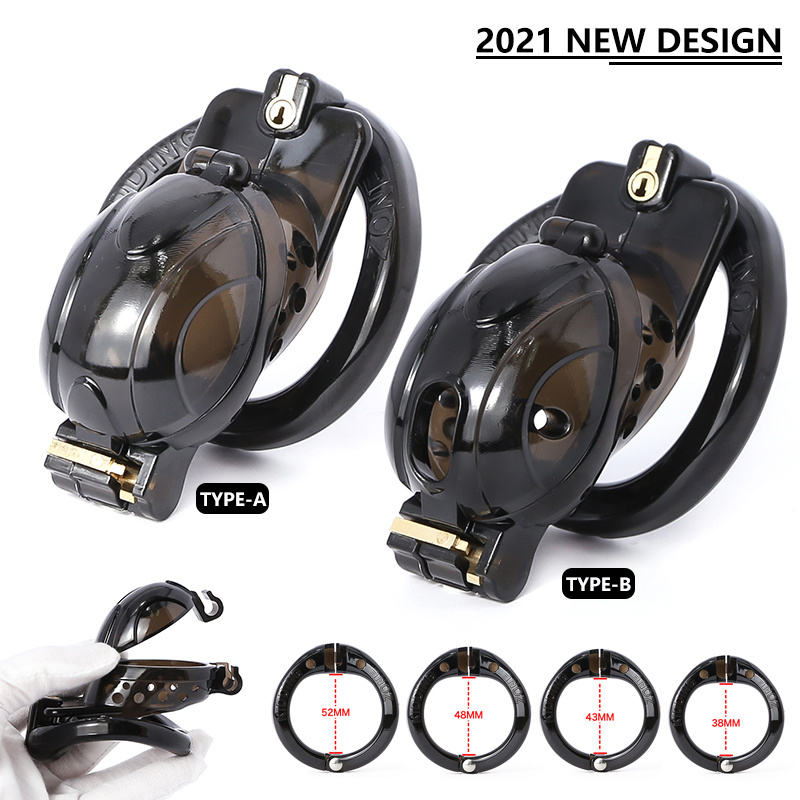 Medical grade PC silicone chastity lock Openable/ Quick Disassemble Cap MKC222 male cock cage black