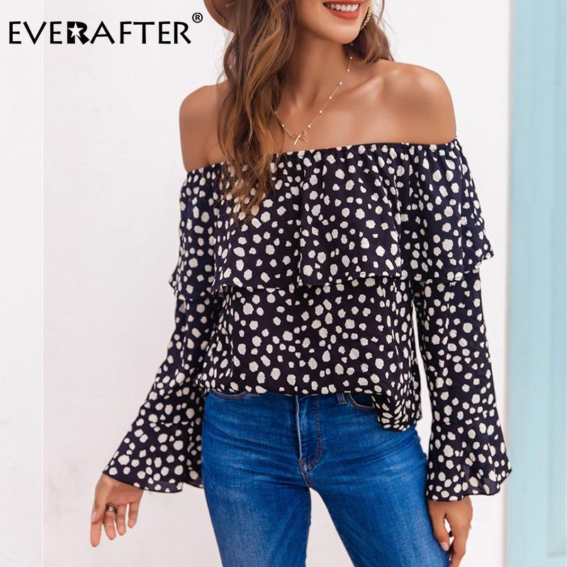 Women' Blouses & Shirts EVERAFTER Sexy Off Shoulder Polka Dot Women Blouse Casual Office Lady Work Wear Tops Tee Autumn Chic Ruffles Black
Women' Blouses & Shirts EVERAFTER Sexy Off Shoulder Polka Dot Women Blouse Casual Office Lady Work Wear Tops Tee Autumn Chic Ruffles Black