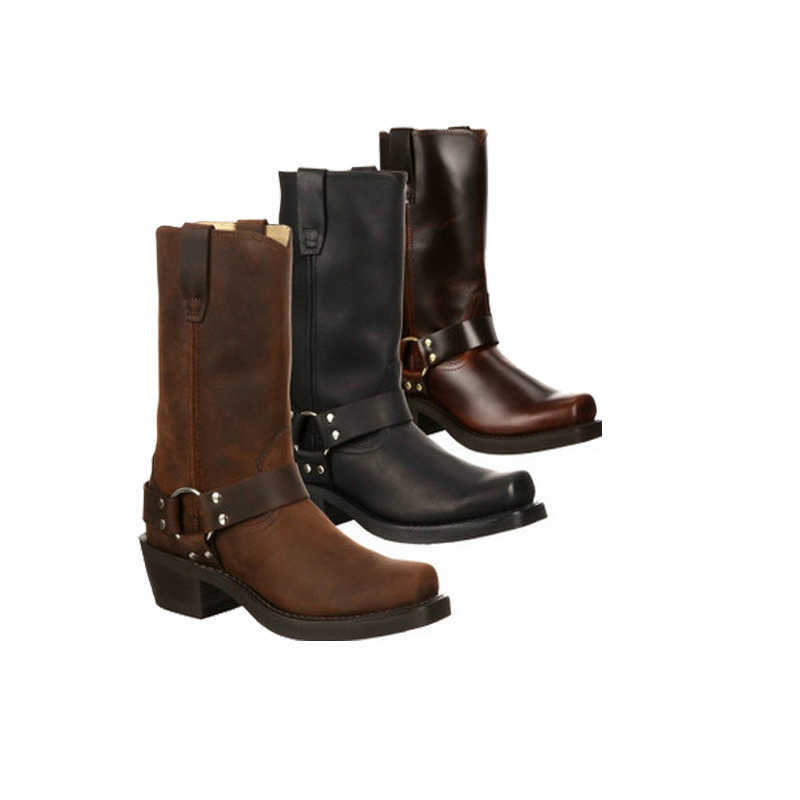 Men's Winter Fashion British Men Top Quality PU Leather Slip on Knight Western Cowboy Boots Breathable Chelsea Boots Male Casual 211023