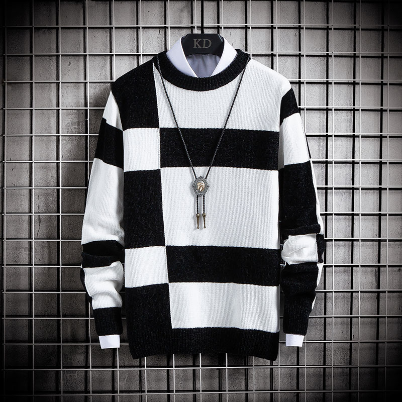 COO 2021 Mens New Style for Autumn and Winter Chenille Plaid Color Matching Sweater Youth Pullover round Neck Sweater
COO 2021 Mens New Style for Autumn and Winter Chenille Plaid Color Matching Sweater Youth Pullover round Neck Sweater