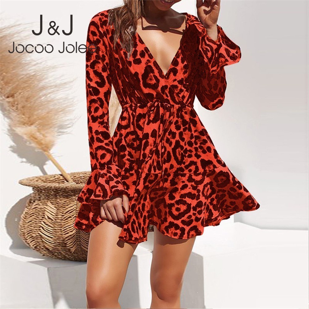 Jocoo Jolee Sexy Leopard Print A-Line Dress Casual Long Sleeve Deep V Neck Elegant Ruffle Dresses Vintage Club Party Dress 210518, Gray
Jocoo Jolee Sexy Leopard Print A-Line Dress Casual Long Sleeve Deep V Neck Elegant Ruffle Dresses Vintage Club Party Dress 210518, Gray