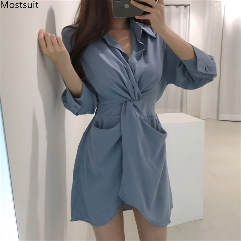 Autumn Women Irregular Sexy Shirt Dress With Pockets Korean Slim Tunic Elegant Mini Beach Black Blue Beige Robe Femme 210518
Autumn Women Irregular Sexy Shirt Dress With Pockets Korean Slim Tunic Elegant Mini Beach Black Blue Beige Robe Femme 210518
