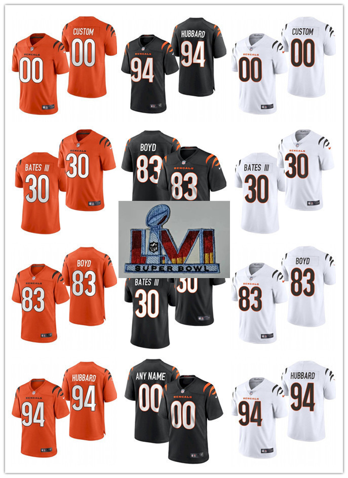 Mens Women Youth Cincinnati''Bengals''30 Jessie Bates III 94 Sam Hubbard 83 Tyler Boyd Black orange Custom Football Jersey, Black;red
Mens Women Youth Cincinnati''Bengals''30 Jessie Bates III 94 Sam Hubbard 83 Tyler Boyd Black orange Custom Football Jersey, Black;red