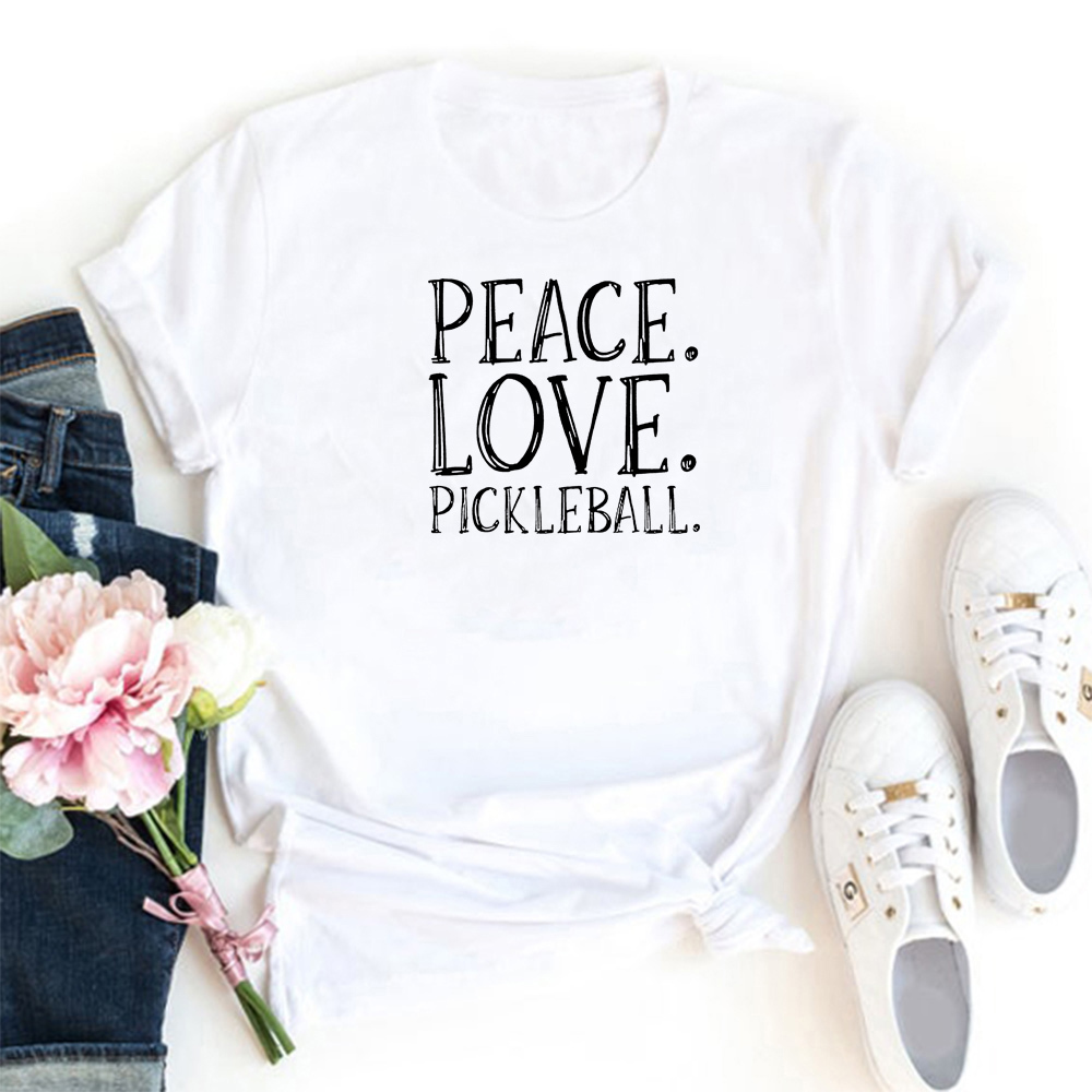 Fashion Peace Love Pickleball T-shirt Femme Letters Pattern Womens T-Shirt Casual O-neck Women Tshirt Black T Shirt Women 210522, Gray
Fashion Peace Love Pickleball T-shirt Femme Letters Pattern Womens T-Shirt Casual O-neck Women Tshirt Black T Shirt Women 210522, Gray