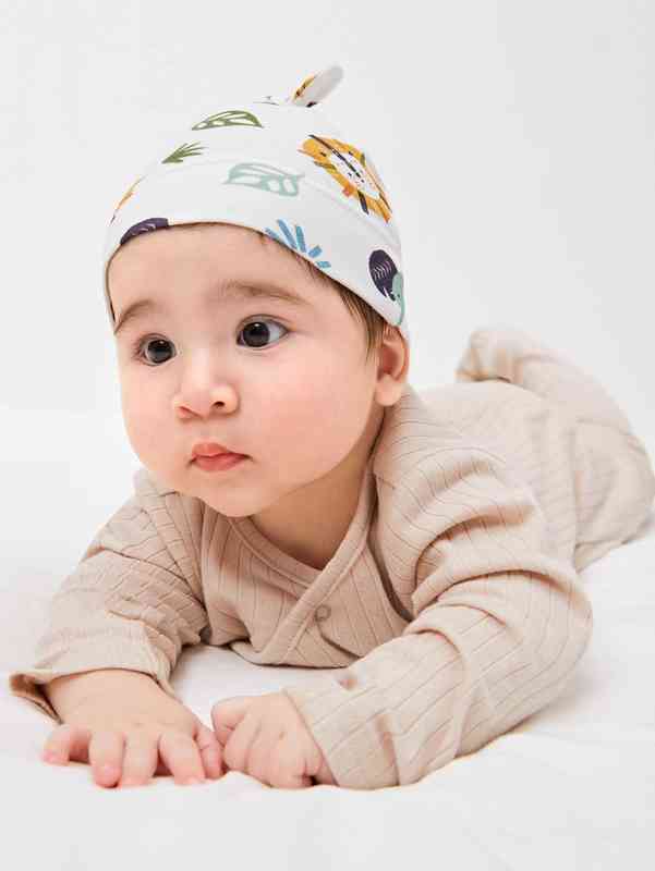 Baby Cartoon Graphic Hat & 1pair Gloves SHE01