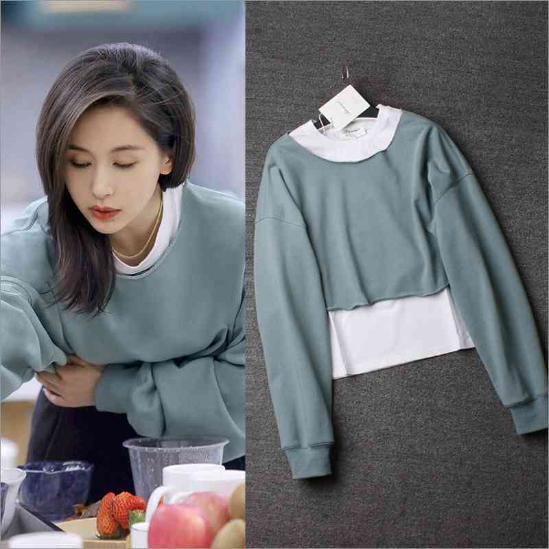 Fashion Top Prince women's new round neck short casual Wentong 2021 sweater Korean version gray loose, White t inside
Fashion Top Prince women's new round neck short casual Wentong 2021 sweater Korean version gray loose, White t inside