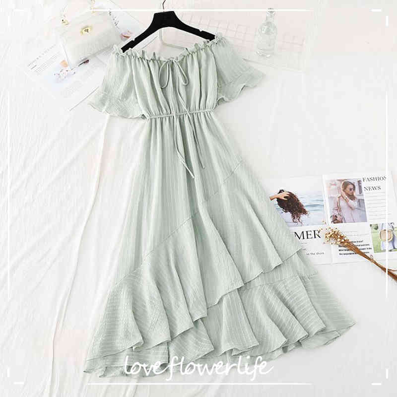 Women Summer Dress Slash Neck Off Shouder Solid Cotton Linen Dresses High Waist A-line Ruffles Midi Dress Robe Femme 210521, Beige
Women Summer Dress Slash Neck Off Shouder Solid Cotton Linen Dresses High Waist A-line Ruffles Midi Dress Robe Femme 210521, Beige