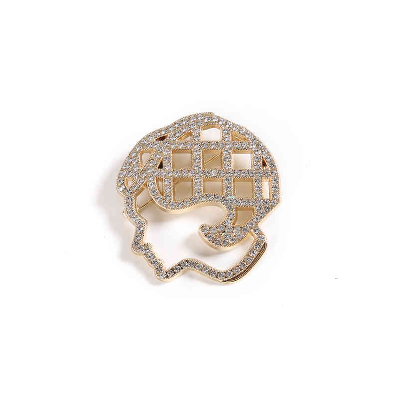 Brooch French Small Fragrance Head Hollowed Out Coat Diamond Korean Face
