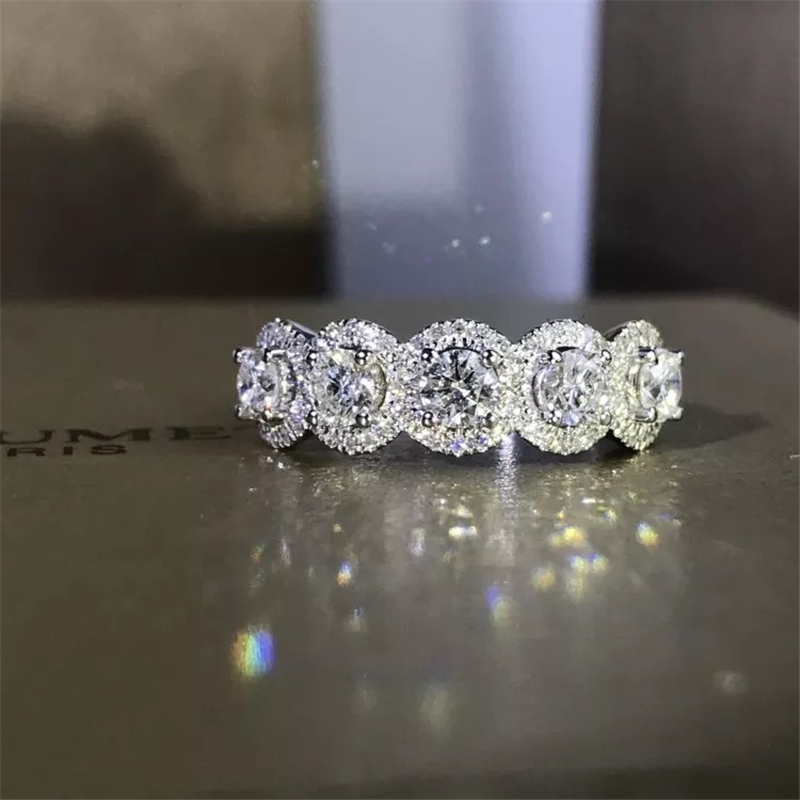 Vecalon Luxury Promise Ring 100% 925 sterling silver bijou Pave Cz Statement Engagement Wedding Band rings for women men Jewelry