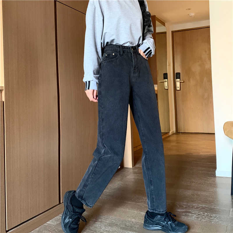 Springsummer Fashion 9point straight jeans women's size Hong Kong style high waist slim fat mm loose Joker Torre pants 210922